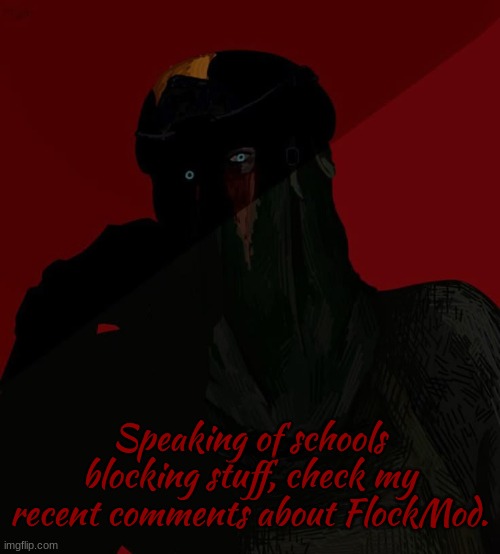 Zonig temp 3 ig? | Speaking of schools blocking stuff, check my recent comments about FlockMod. | image tagged in zonig temp 3 ig | made w/ Imgflip meme maker