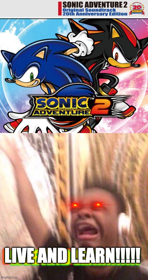 live and learn is so cool | LIVE AND LEARN!!!!! LIVE AND LEARN!!!!! LIVE AND LEARN!!!!! | image tagged in kid listening to music screaming with headset,sonic adventure 2 | made w/ Imgflip meme maker