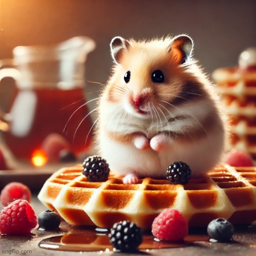 Hamster waffle | image tagged in hamster waffle | made w/ Imgflip meme maker