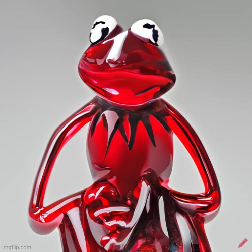 fucking badass red glass Kermit | image tagged in craiyon red glass kermit | made w/ Imgflip meme maker
