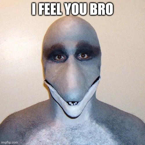 Dolphin man | I FEEL YOU BRO | image tagged in dolphin man | made w/ Imgflip meme maker