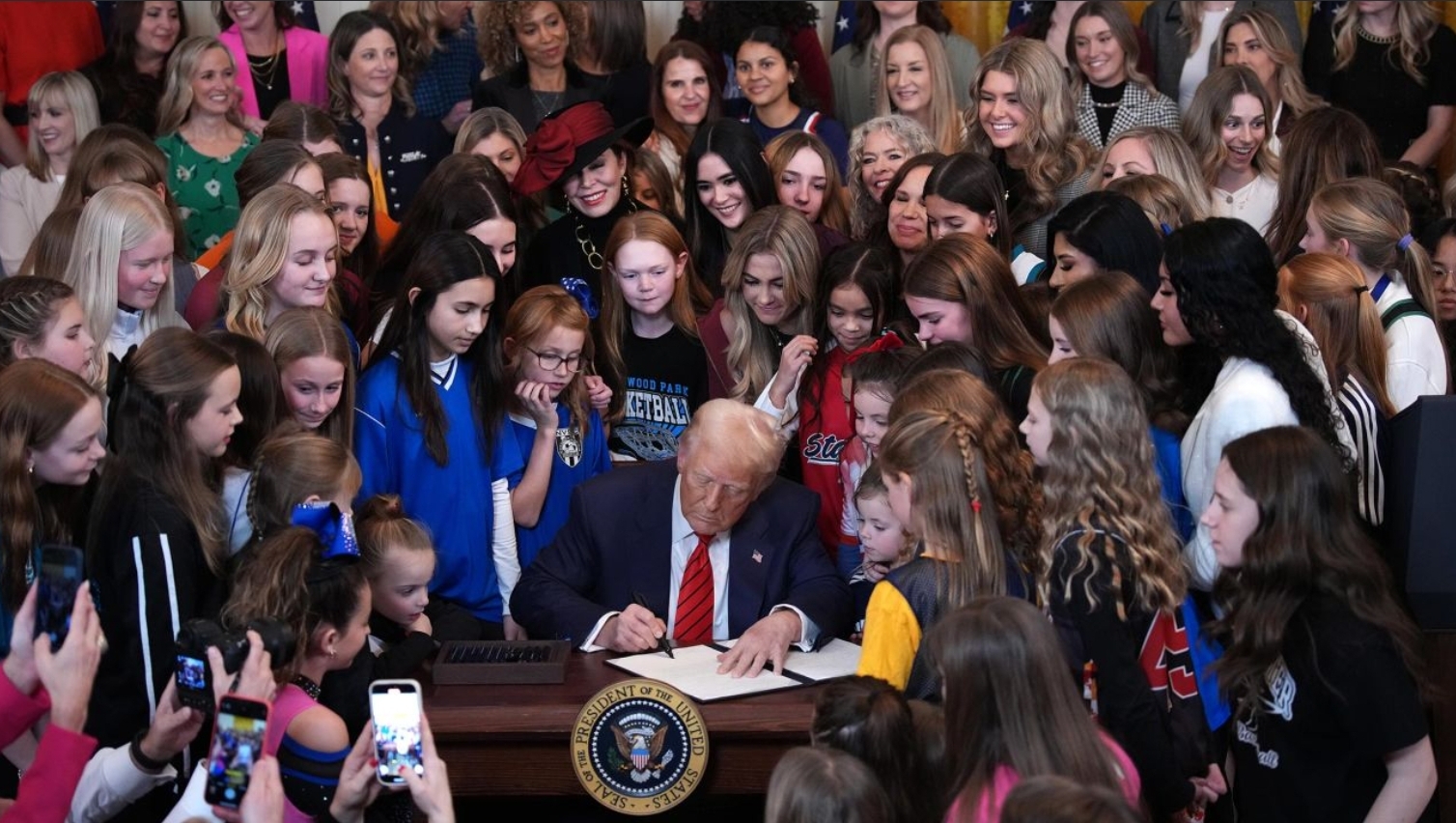 Trump bans men in women's sports Blank Meme Template