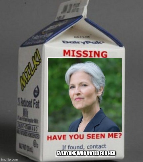 She disappeared. It's 2016 all over again. | EVERYONE WHO VOTED FOR HER | image tagged in milk carton | made w/ Imgflip meme maker