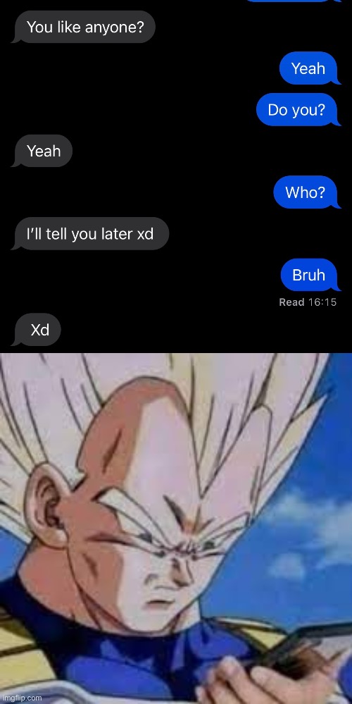 image tagged in vegeta looking at phones | made w/ Imgflip meme maker