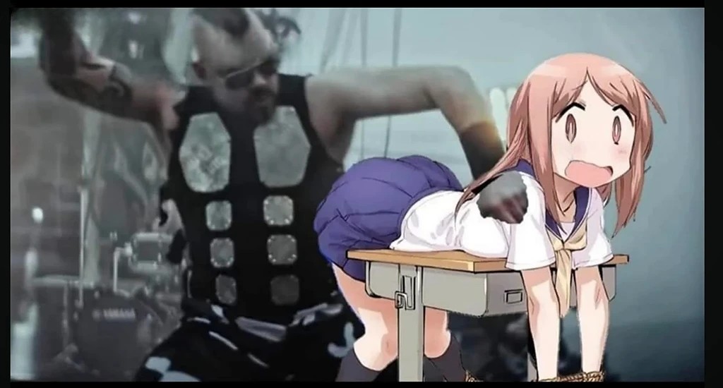 Sabaton spanking an Anime girl Blank Meme Template