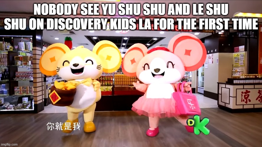 Who bet when Discovery Kids has their revenge and they aired Le Shu Shu and Yu Shu Shu and friends on Discovery Kids LA? | NOBODY SEE YU SHU SHU AND LE SHU SHU ON DISCOVERY KIDS LA FOR THE FIRST TIME | made w/ Imgflip meme maker