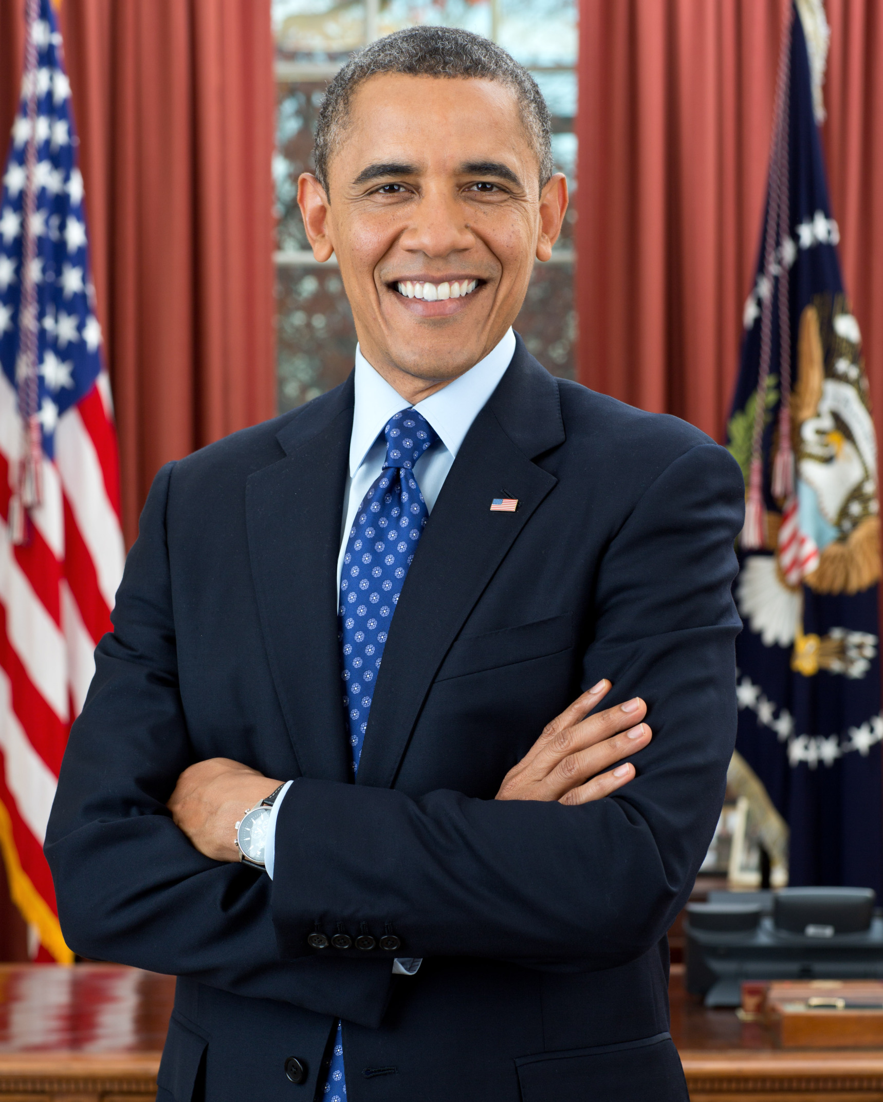 President Barack Obama, official portrait Blank Meme Template