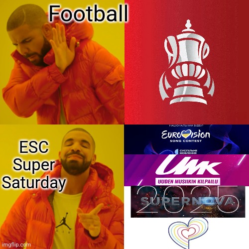 Drake Hotline Bling Meme | Football; ESC Super Saturday | image tagged in memes,drake hotline bling | made w/ Imgflip meme maker