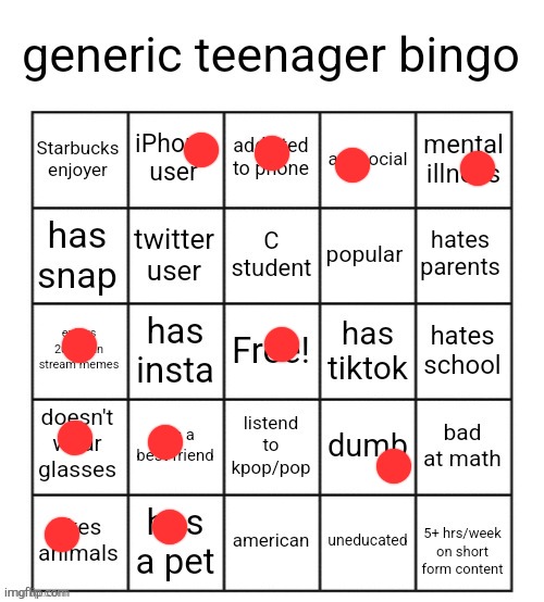 hmmmm | image tagged in generic teenager bingo | made w/ Imgflip meme maker