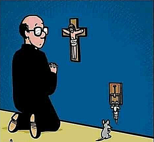 If only he had known... | image tagged in memes,dark humor,jesus,mouse,priest | made w/ Imgflip meme maker