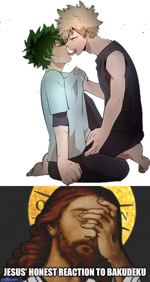 They are not canon | JESUS’ HONEST REACTION TO BAKUDEKU | image tagged in bakudeku,jesus christ | made w/ Imgflip meme maker