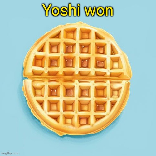 Waffle | Yoshi won | image tagged in waffle | made w/ Imgflip meme maker