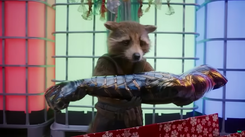 Rocket gets what he wanted for Christmas Blank Meme Template