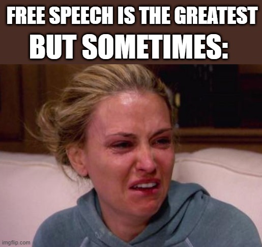 America | FREE SPEECH IS THE GREATEST; BUT SOMETIMES: | image tagged in free speech,ewww,awesome | made w/ Imgflip meme maker