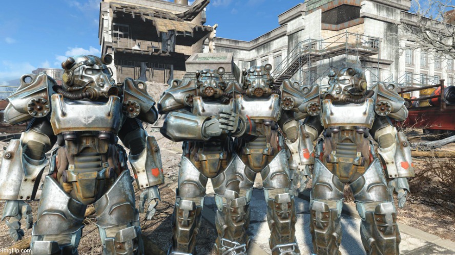 me and the boys in power armor | made w/ Imgflip meme maker