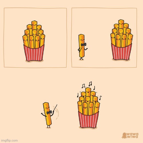 Fries vibing | image tagged in fries,french fries,music,notes,comics,comics/cartoons | made w/ Imgflip meme maker