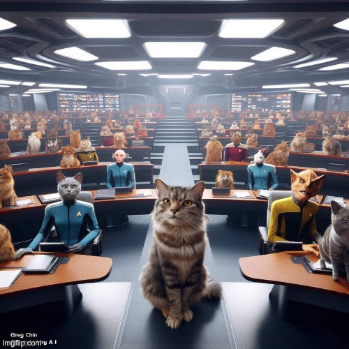 “Bring your cat to work day” at Starfleet Command… | made w/ Imgflip meme maker