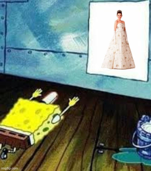 SpongeBob Worships Princess Mia | image tagged in spongebob worship,nickelodeon,disney princess,princess,spongebob,spongebob squarepants | made w/ Imgflip meme maker