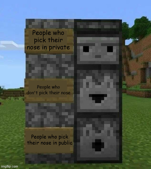 Observer, Dropper, Dispenser | People who pick their nose in private; People who don't pick their nose; People who pick their nose in public | image tagged in observer dropper dispenser | made w/ Imgflip meme maker