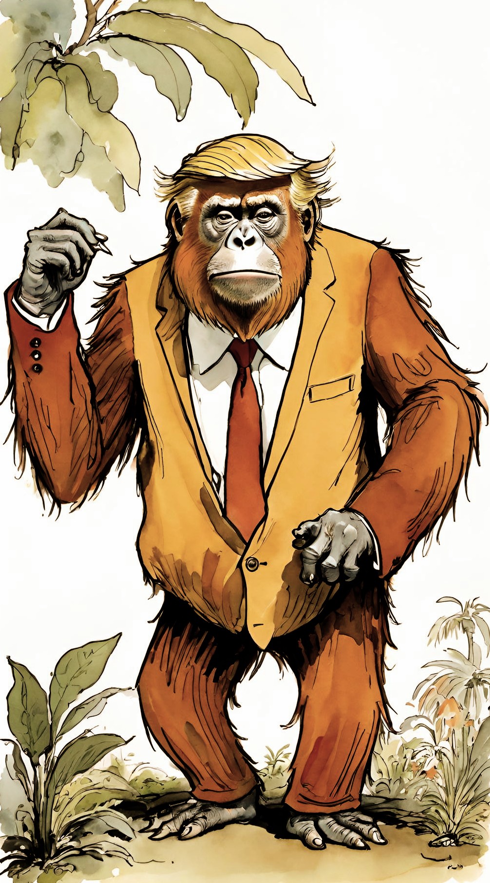 Orange ape Blank Meme Template