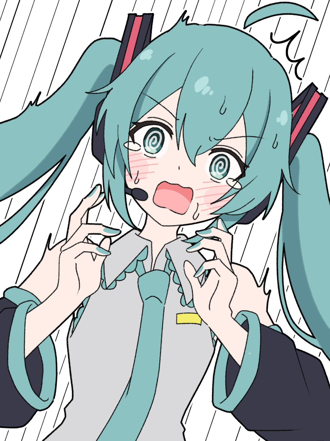 frightened miku Blank Meme Template
