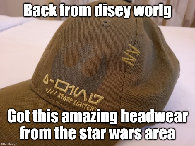 legs... so tired... | Back from disey worlg; Got this amazing headwear from the star wars area | image tagged in star wars | made w/ Imgflip meme maker