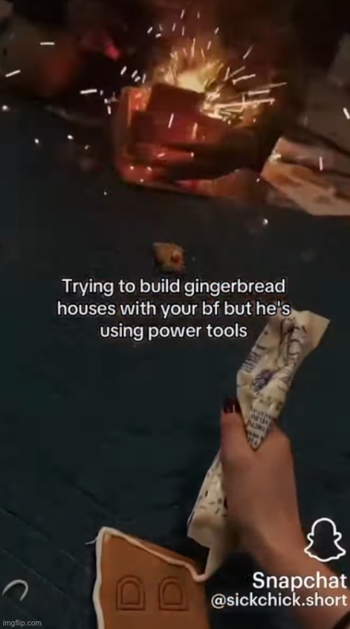 Real way to build gingerbread houses | image tagged in gifs,memes,funny,shitpost,gingerbread,msmg | made w/ Imgflip meme maker