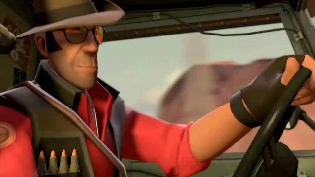 Red Sniper Driving Blank Meme Template