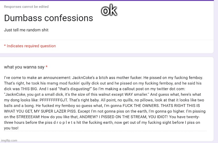 ok | made w/ Imgflip meme maker