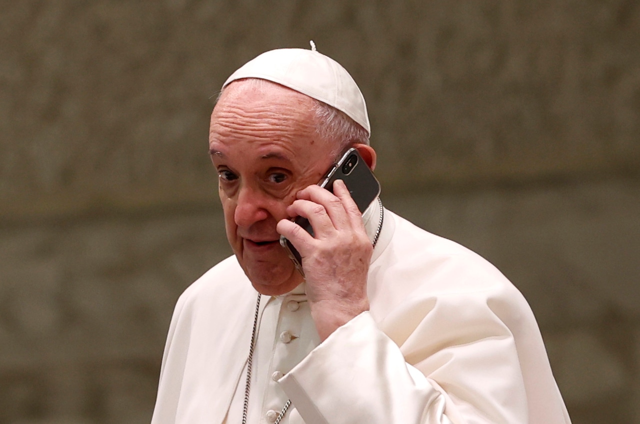 The Pope Phone Blank Meme Template