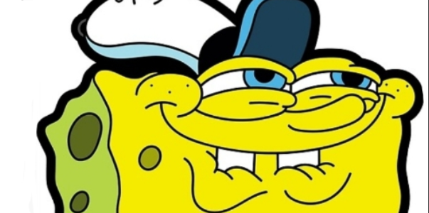 Spongebob stupid smirk close up Blank Meme Template