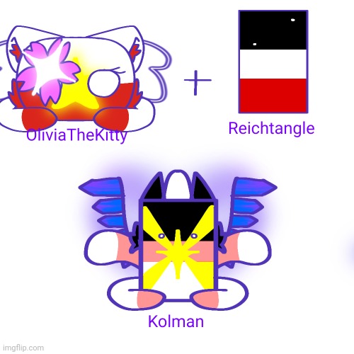 OliviaTheKitty + Reichtangle = ? | image tagged in imgflip users,countryballs,reichtangle,ibispaint,oc | made w/ Imgflip meme maker