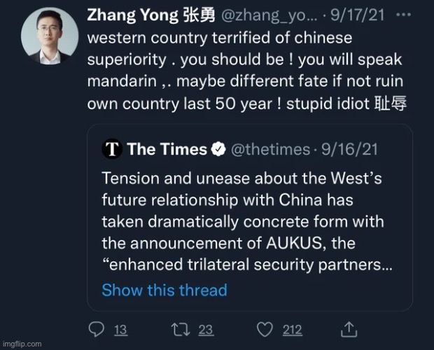 Yong’s thoughts on the west | image tagged in zhang yong | made w/ Imgflip meme maker