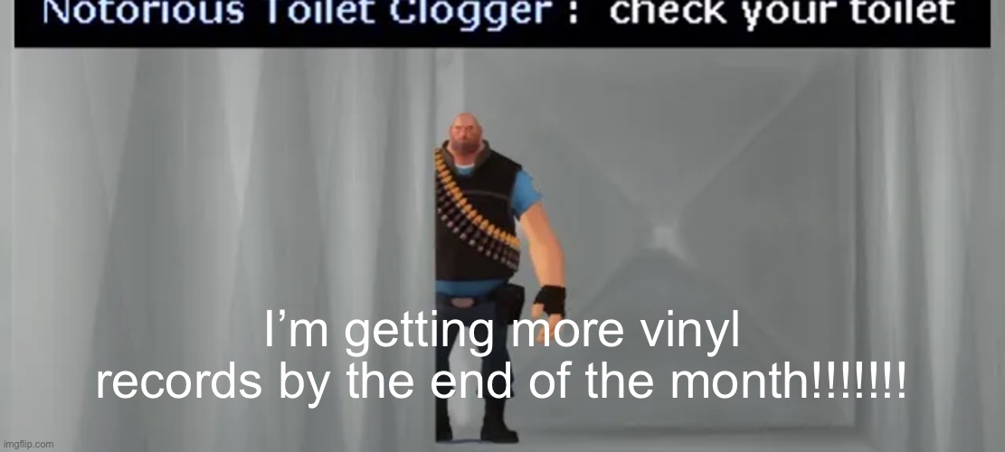 not saying which ones bc none of y’all will know what it is | I’m getting more vinyl records by the end of the month!!!!!!! | image tagged in check your toilet | made w/ Imgflip meme maker