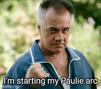 PAULIE Walnuts  | I'm starting my Paulie arc | image tagged in paulie walnuts | made w/ Imgflip meme maker
