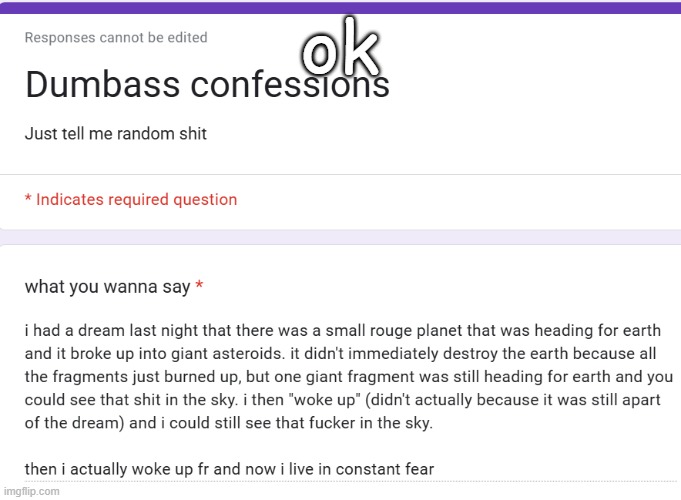 ok | made w/ Imgflip meme maker