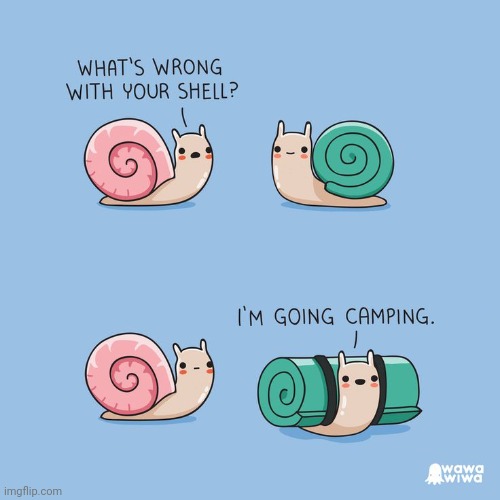 Camping | image tagged in camping,camp,snails,snail,comics,comics/cartoons | made w/ Imgflip meme maker