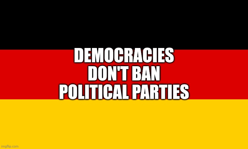 The Great Replacement Theory is REAL, and it is happening in all Western "democratic" countries. | DEMOCRACIES
DON'T BAN
POLITICAL PARTIES | image tagged in germany | made w/ Imgflip meme maker