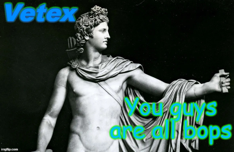 idk either | You guys are all bops | image tagged in vetex | made w/ Imgflip meme maker