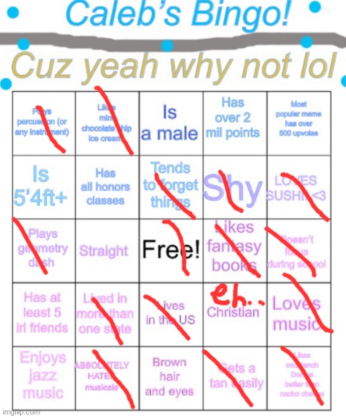 Caleb’s bingo | image tagged in caleb s bingo | made w/ Imgflip meme maker