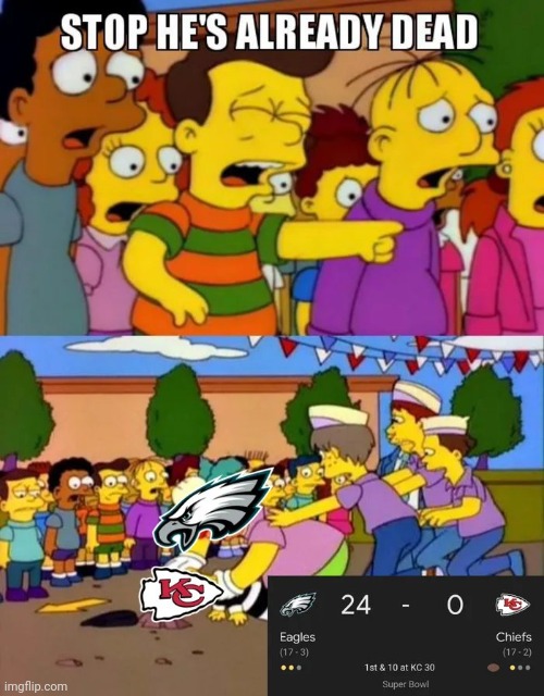 Super Bowl Recap | image tagged in murder,well yes but actually no,need a comeback,be serious,eagles,flying | made w/ Imgflip meme maker