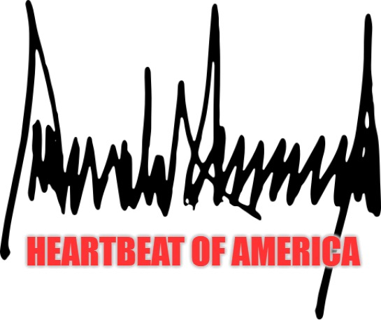 Heartbeat of America | HEARTBEAT OF AMERICA | image tagged in trump,america,trump signature,heartbeat | made w/ Imgflip meme maker