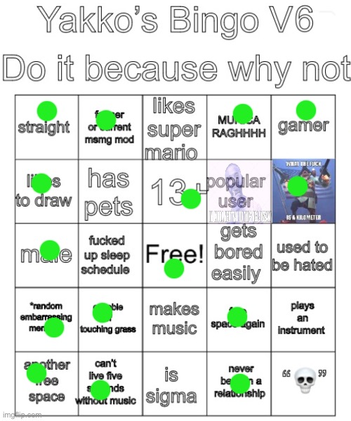 Yakko’s Bingo V6 | image tagged in yakko s bingo v6 | made w/ Imgflip meme maker