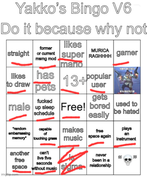 BINGOOOO | image tagged in yakko s bingo v6,bingo | made w/ Imgflip meme maker