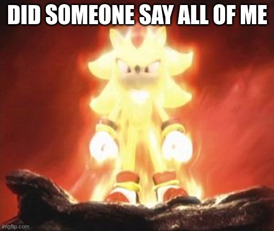 Super Shadow | DID SOMEONE SAY ALL OF ME | image tagged in super shadow | made w/ Imgflip meme maker