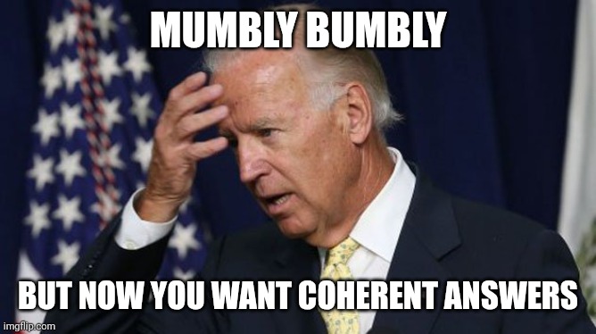 Gaza; The Fifty First State | MUMBLY BUMBLY; BUT NOW YOU WANT COHERENT ANSWERS | image tagged in joe biden worries,sarcasm,is strong | made w/ Imgflip meme maker