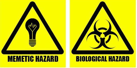 Memetic + Biologycal Hazard SCP Labels Warning Blank Meme Template