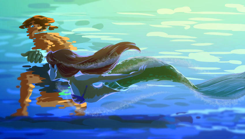 mermaid hang out Blank Meme Template