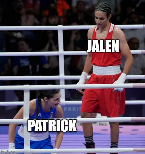 not gonna lie | JALEN; PATRICK | image tagged in kansas city chiefs,philadelphia eagles | made w/ Imgflip meme maker