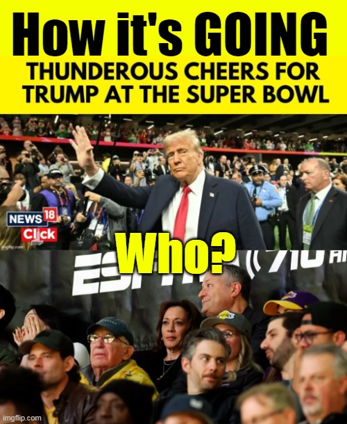 So Great ? MSM cannot report on HISTORIC event | How it's GOING; Who? | image tagged in trump cheered kamala ignored meme | made w/ Imgflip meme maker